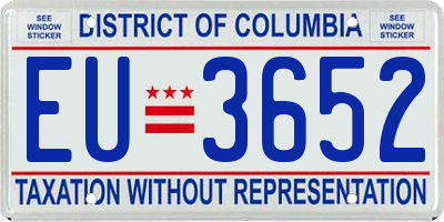 DC license plate EU3652