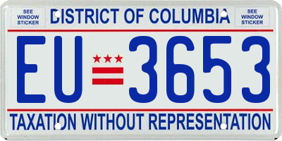 DC license plate EU3653
