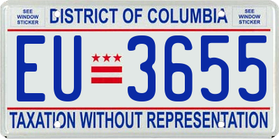 DC license plate EU3655