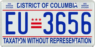 DC license plate EU3656