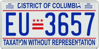DC license plate EU3657