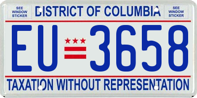 DC license plate EU3658