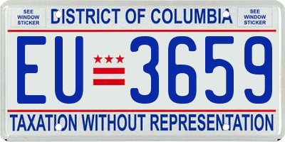 DC license plate EU3659