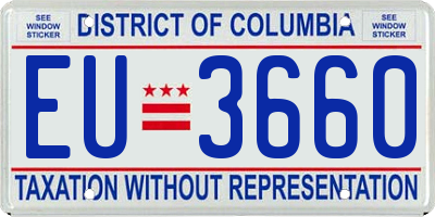 DC license plate EU3660
