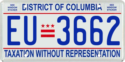 DC license plate EU3662