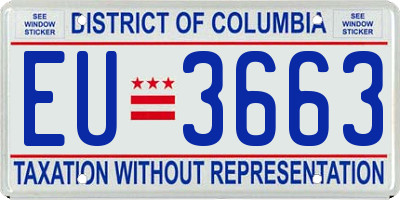 DC license plate EU3663
