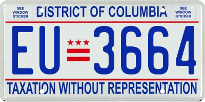 DC license plate EU3664