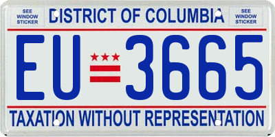 DC license plate EU3665