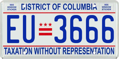DC license plate EU3666