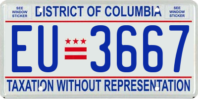 DC license plate EU3667