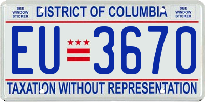 DC license plate EU3670