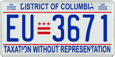 DC license plate EU3671
