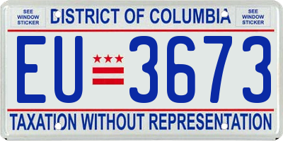 DC license plate EU3673