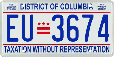 DC license plate EU3674