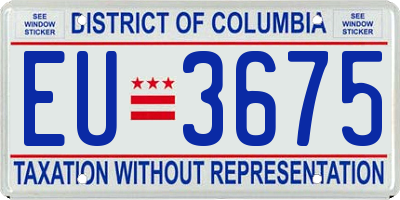 DC license plate EU3675