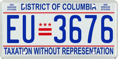 DC license plate EU3676