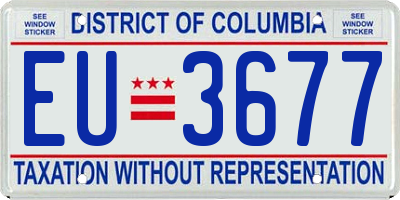 DC license plate EU3677