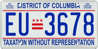 DC license plate EU3678