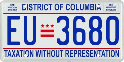 DC license plate EU3680