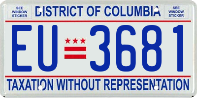 DC license plate EU3681