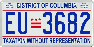 DC license plate EU3682