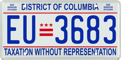 DC license plate EU3683