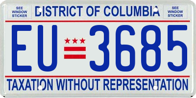 DC license plate EU3685