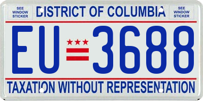DC license plate EU3688