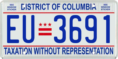 DC license plate EU3691