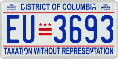 DC license plate EU3693