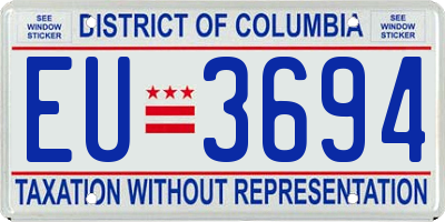 DC license plate EU3694