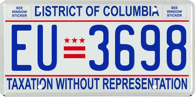 DC license plate EU3698