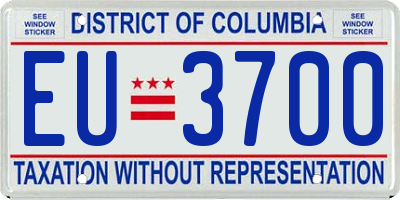DC license plate EU3700