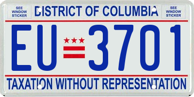 DC license plate EU3701