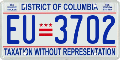 DC license plate EU3702