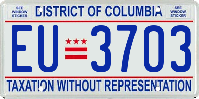DC license plate EU3703