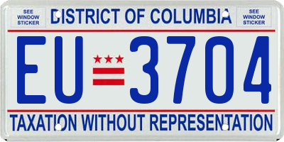 DC license plate EU3704