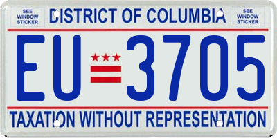 DC license plate EU3705