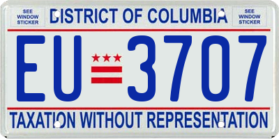 DC license plate EU3707