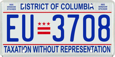 DC license plate EU3708