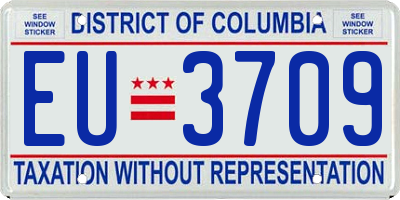 DC license plate EU3709