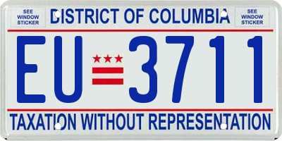 DC license plate EU3711