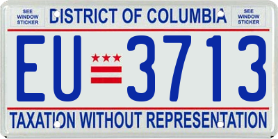 DC license plate EU3713