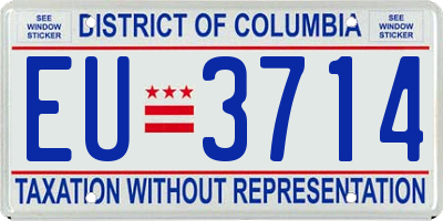 DC license plate EU3714