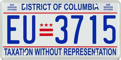 DC license plate EU3715