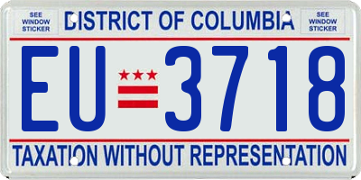 DC license plate EU3718