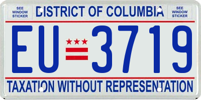 DC license plate EU3719