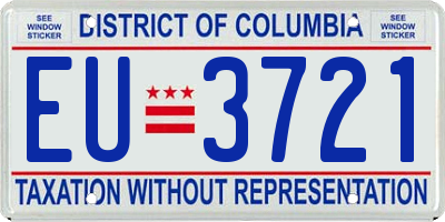 DC license plate EU3721