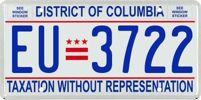 DC license plate EU3722