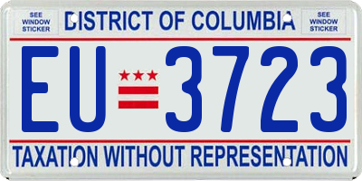 DC license plate EU3723